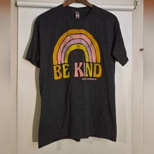 Simply Southern Be Kind Graphic Womens T-Shirt - Gray Medium Rainbow